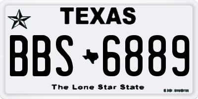 TX license plate BBS6889