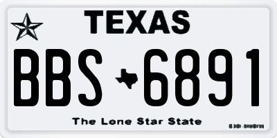 TX license plate BBS6891