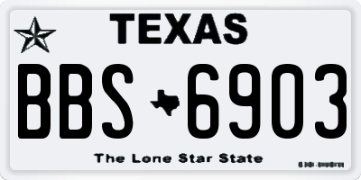 TX license plate BBS6903