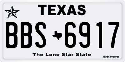 TX license plate BBS6917