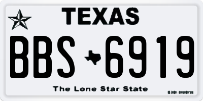 TX license plate BBS6919