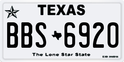TX license plate BBS6920