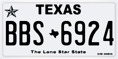 TX license plate BBS6924