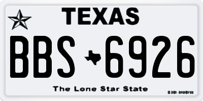 TX license plate BBS6926