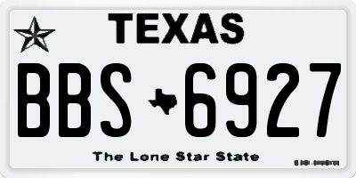 TX license plate BBS6927