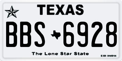 TX license plate BBS6928