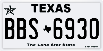 TX license plate BBS6930