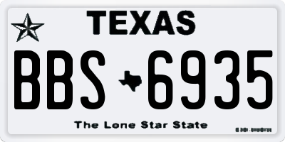 TX license plate BBS6935