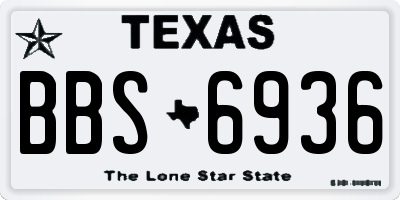TX license plate BBS6936