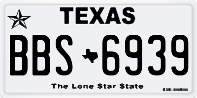 TX license plate BBS6939