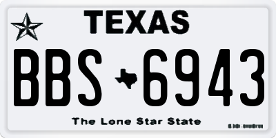 TX license plate BBS6943