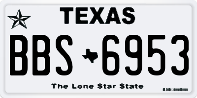 TX license plate BBS6953