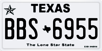 TX license plate BBS6955