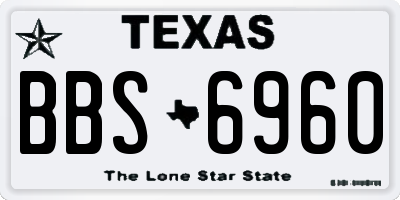 TX license plate BBS6960