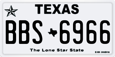 TX license plate BBS6966