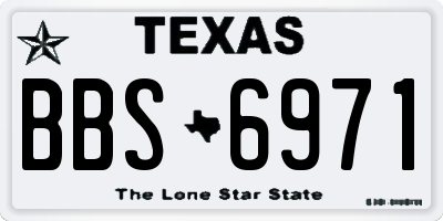 TX license plate BBS6971