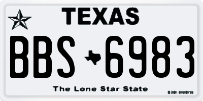 TX license plate BBS6983