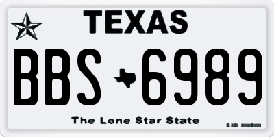TX license plate BBS6989