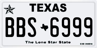 TX license plate BBS6999