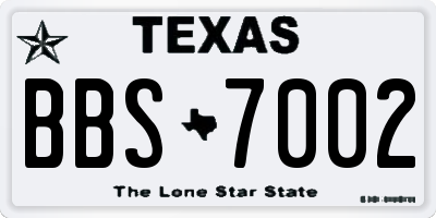 TX license plate BBS7002