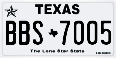 TX license plate BBS7005