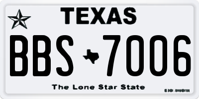 TX license plate BBS7006