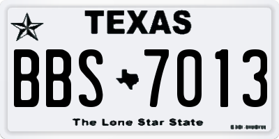 TX license plate BBS7013