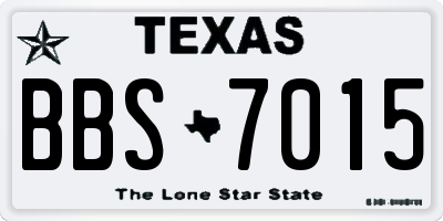 TX license plate BBS7015
