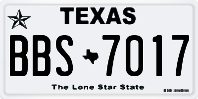 TX license plate BBS7017