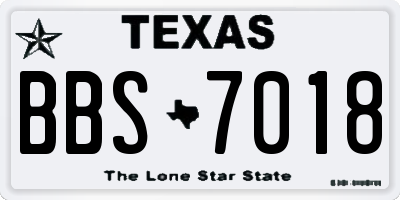 TX license plate BBS7018