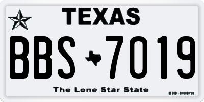 TX license plate BBS7019