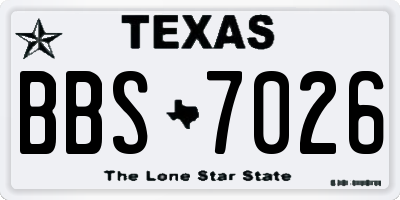 TX license plate BBS7026