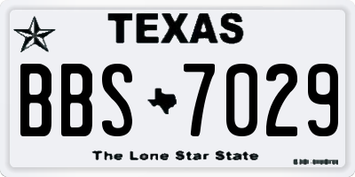 TX license plate BBS7029