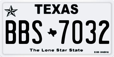 TX license plate BBS7032