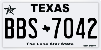 TX license plate BBS7042