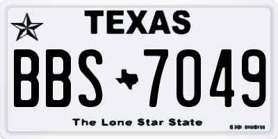 TX license plate BBS7049