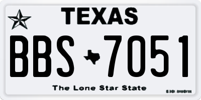 TX license plate BBS7051