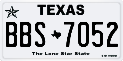 TX license plate BBS7052