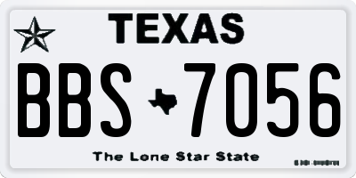 TX license plate BBS7056