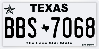 TX license plate BBS7068