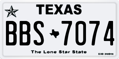 TX license plate BBS7074