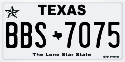 TX license plate BBS7075