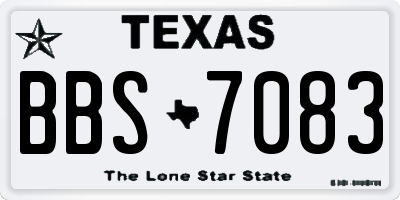 TX license plate BBS7083
