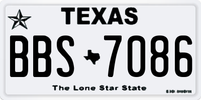 TX license plate BBS7086