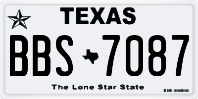 TX license plate BBS7087