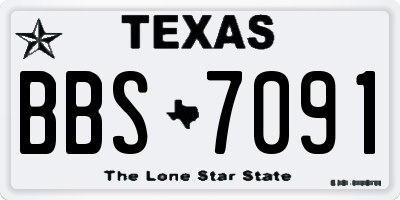 TX license plate BBS7091