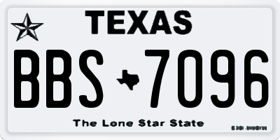 TX license plate BBS7096