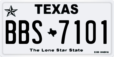 TX license plate BBS7101