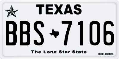 TX license plate BBS7106