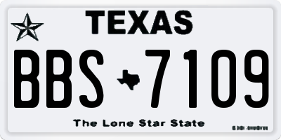 TX license plate BBS7109